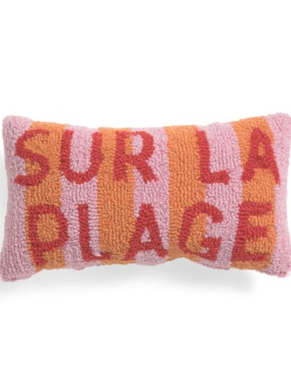 Peking Handicraft Pillow Sur La Plage Hook Pillow 9x16 Spellout